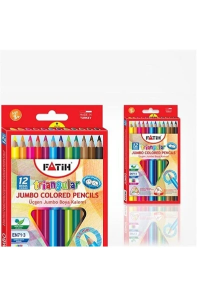 Fatih Triangular Jumbo Uçlu Kalem Seti 12 Renk ürün görseli 1
