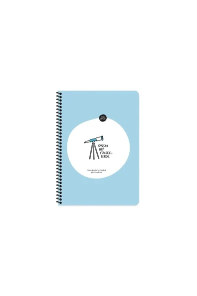 Hisli Şeyler Keskin A4 Çizgili Spiralli Stickerli Defter Gözüm Yükseklerde 80yp ürün görseli 1