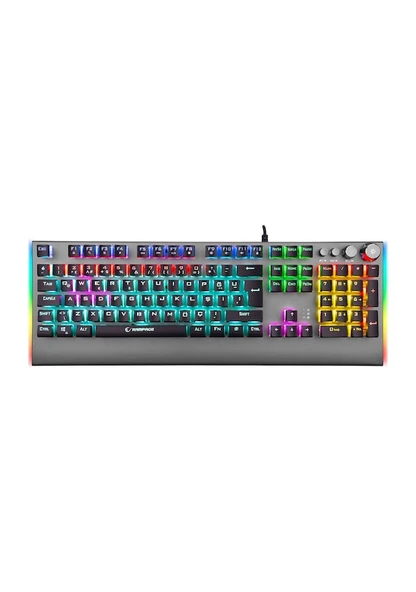 Rampage KB-R210 Favory Kristal Blue Switch Kablolu Rainbow Mekanik Oyuncu Klavye ürün görseli 1
