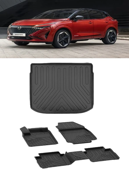 Sahler Nissan Qashqai 2022 ve Sonrası Benzin/Hybrit 4.5D Paspas 3D ÜST Rizline Bagaj HAvuzu ürün görseli 1