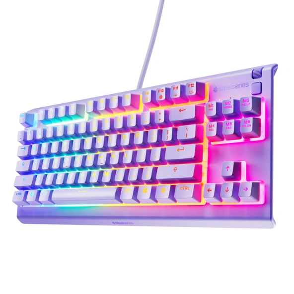 SteelSeries Apex 3 TKL RGB Suya ve Toza Dayanıklı Türkçe Gaming Klavye – Lila ürün görseli 1