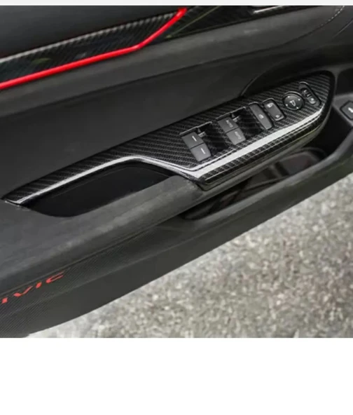 Honda Civic Fk7 Fc5 2017-2020 Iç Kapı Kol Dayama Karbon Fiber 2 Adet Ön Taraf 2 Adet Arka ürün görseli 1