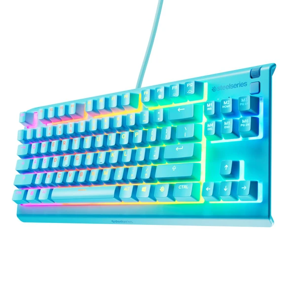 SteelSeries Apex 3 TKL RGB Suya ve Toza Dayanıklı Türkçe Gaming Klavye – Mavi ürün görseli 1
