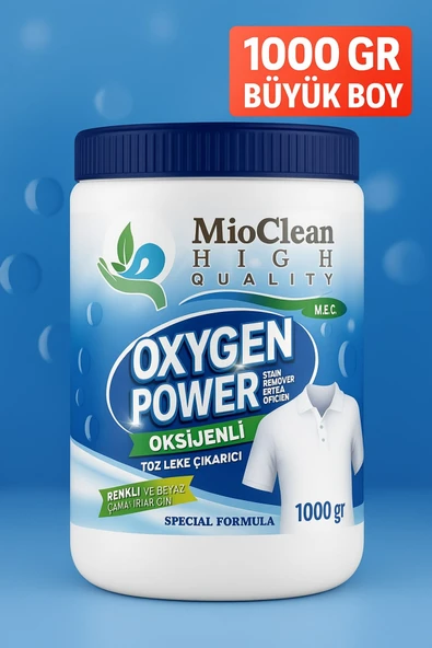MioClean Oxygen Power – Güçlü Toz Leke Çıkarıcı & Ağartıcı Çamaşır Deterjanı (1000 gr) | Renkli ve Beyaz Çamaşırlar İçin ürün görseli 1