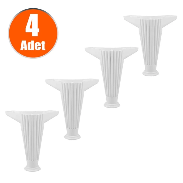 Mobilya Kanepe Masa Sehpa Ayağı Baza Ayakları Beyaz 15 Cm (4 ADET) ürün görseli 1