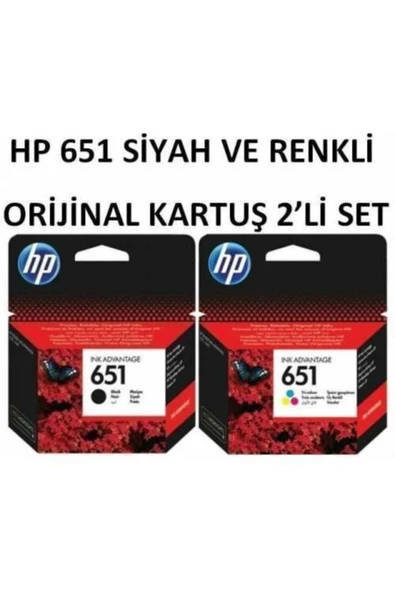 HP 651 Siyah Ve Renkli Orjinal Kartuş Ücretsiz Kartuş ürün görseli 1