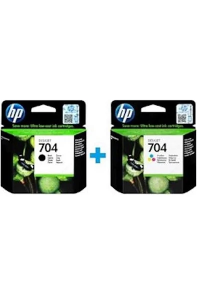 HP CN692AE + CN693AE 704 Siyah + Renkli Kartuş Seti ürün görseli 1