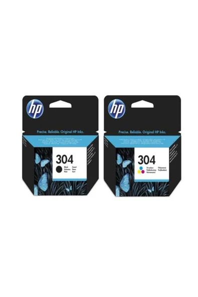 HP 304 N9k06ae 4 Renk Siyah Ve Renkli Mürekkep Orijinal Kartuş Seti ürün görseli 1