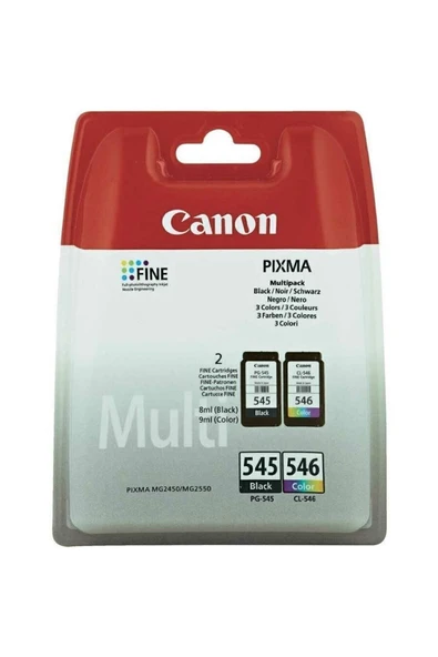 Canon Pg-545 Siyah Ve Cl-546 Renkli Orijinal Mürekkep Kartuş 2'li Paket 8287b005 ürün görseli 1
