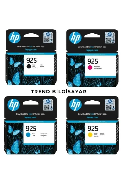 HP 925 4'lü Takım ve Seti Orijinal Mürekkep Kartuş 925-Set, one size ürün görseli 1
