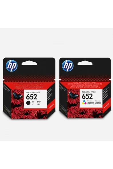 HP 652 Siyah Renkli 2'li Orijinal Kartuş Seti ürün görseli 1