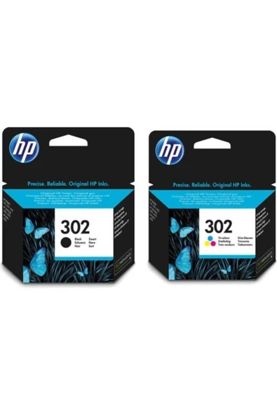 HP 302 Siyah Ve Renkli Kartuş 2'li Set F6u65ae ürün görseli 1