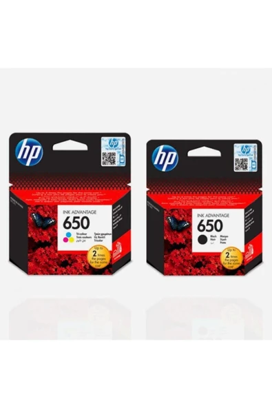HP Cz101ae Cz102ae 650 Siyah Ve Üç Renkli Kartuş ürün görseli 1