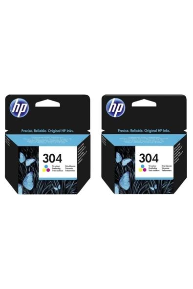 HP 304-N9k05ae İki Adet Renkli Orijinal Mürekkep Kartuş Seti ürün görseli 1