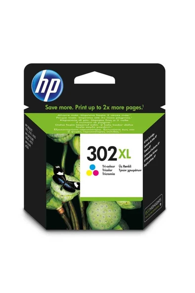 HP 302XL-F6U67AE Renkli Orijinal Kartuş Yüksek Kapasiteli ürün görseli 1
