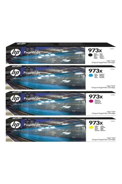 HP 973X 4'lü Takım C/m/y/bk Hp Pagewide Pro 452DW / 477DW Mfp Kartuş ürün görseli 1