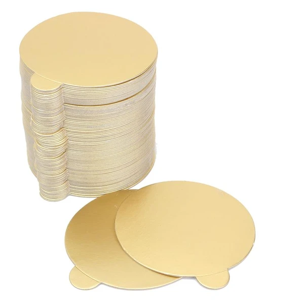 Turta Mendili / Pasta Altlığı Gold -Altın Düz Kenarlı Kalın Yuvarlak 20 cm 10 adet ürün görseli 1