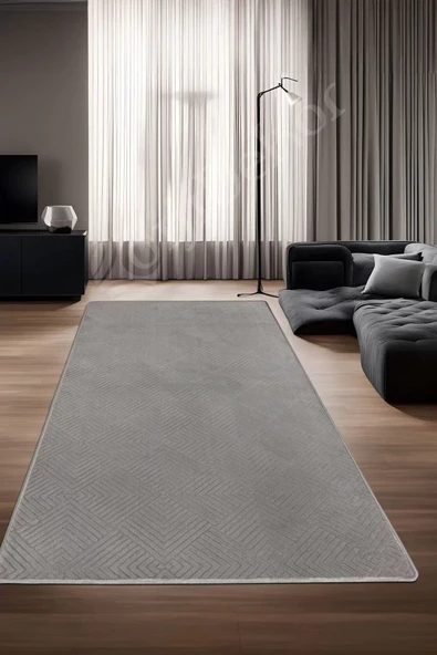 Halı Cool Gri Pramit Kaymaz Yıkanabilir Kaymaz Yolluk Kilim Salon Halısı Modelleri ürün görseli 1