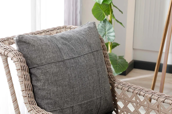 Zigonzi  Vilza, 3+1+1 Rattan Bahçe Mobilyası, Cappuccino - Resim 4