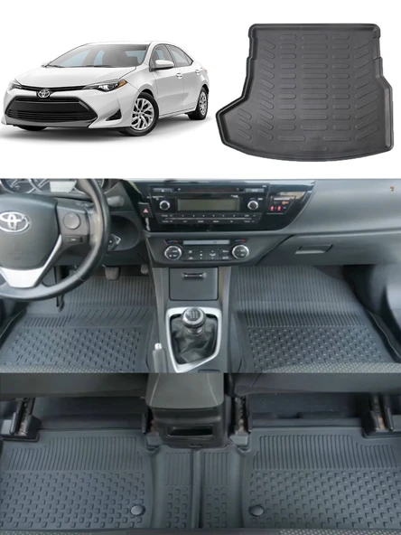 Sahler Toyota Corolla 2013-2018 4.5D Paspas 3D Rİzline Bagaj Havuzu Set ürün görseli 1