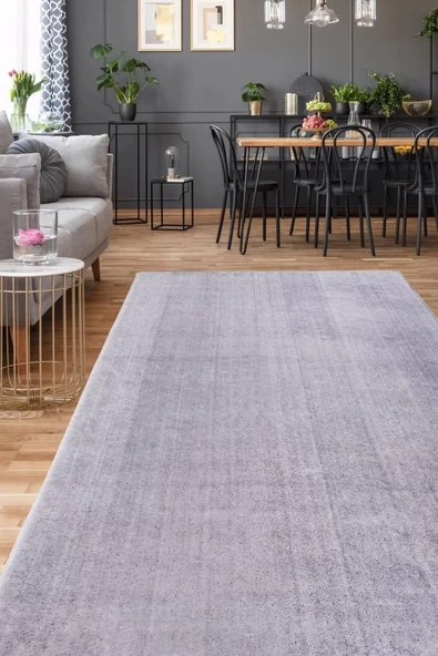 Peluş Halı Açık Gri Cool Yıkanabilir Post Kesme Yolluk Kilim Salon Halısı Modelleri ürün görseli 1