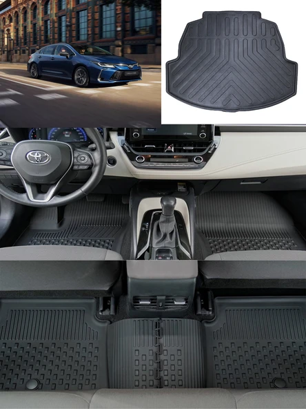 Sahler Toyota Corolla Sedan 205 4.5D Paspas 3D Rizline Bagaj Havuzu Set ürün görseli 1