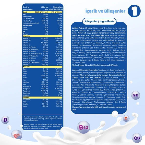 Bebehum 1 Numara Bebek Sütü 0-6 Ay 800 gr - Resim 6
