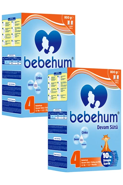 Bebehum 4 Numara Devam Sütü 12 Ay+ 800 gr x 2 Adet ürün görseli 1