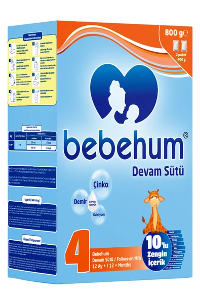 Bebehum 4 Numara Devam Sütü 12 Ay+ 800 gr ürün görseli 1
