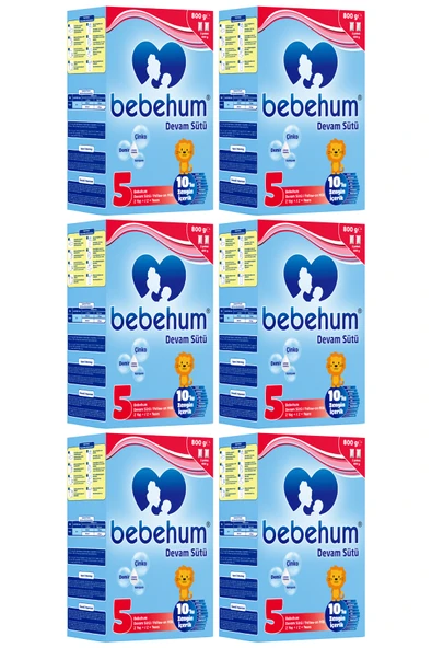 Bebehum 5 Numara Devam Sütü 2 Yaş+ 800 gr x 6 Adet ürün görseli 1