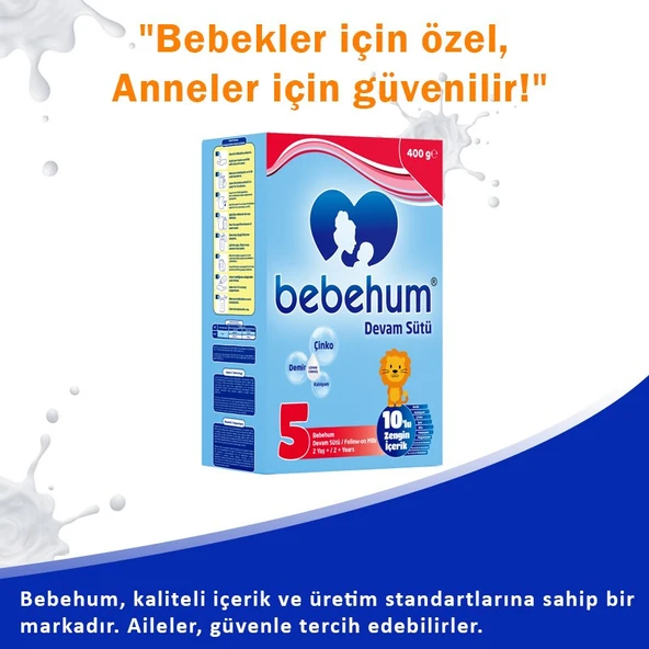 Bebehum 5 Numara Devam Sütü 2 Yaş+ 400 gr - Resim 3