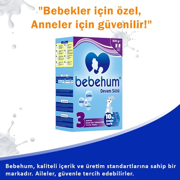 Bebehum 3 Numara Devam Sütü 9-12 Ay 800 gr - Resim 3