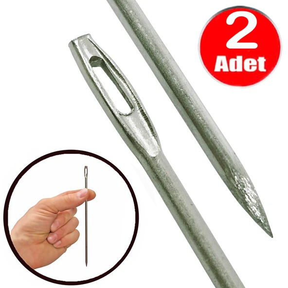 Metal Çuvaldız 15cm Yorgan İğnesi No7 Kalın Dikiş İğne Mil Tığ -2 Adet ürün görseli 1