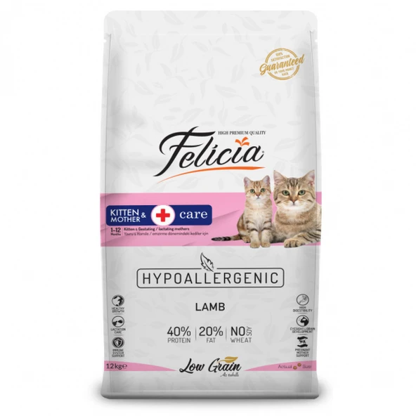 Felicia Kitten & Mother Az Tahıllı Kuzu Etli Yavru Kedi Maması 12 Kg ürün görseli 1