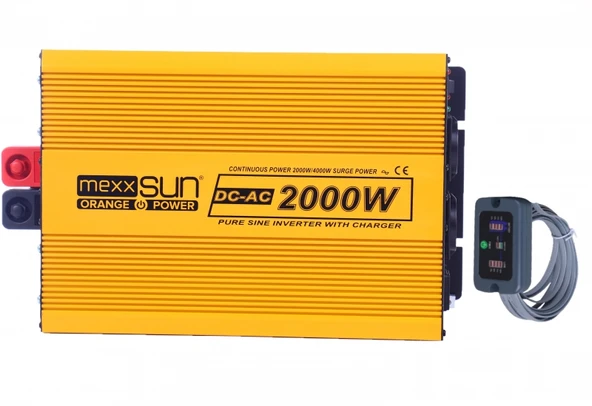Mexxsun 12V Volt 2000W Watt Tam Sinüs Şarjlı Ekranlı Inverter ürün görseli 1