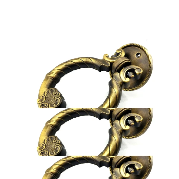 Antika Tarz Dekoratif Pirinç Saray Kapı Tokmağı, Taktak - 97mm, Antik ürün görseli 1