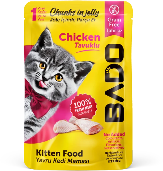 Bado Yavru Kedi Yaş Maması Tavuk 85GR ürün görseli 1