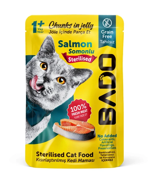 Bado Kısırlaştırılmış Yaş Kedi Maması Parça Etli 85GR ürün görseli 1