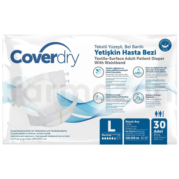 Coverdry Belbantlı Büyük Boy L 30'lu 3 Adet Hasta Bezi ürün görseli 1