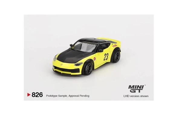 Mini GT 826 Nissan Z LB NATION WORKS Ikazuchi Yellow MGT00826-L 1/64 Model Araba ürün görseli 1