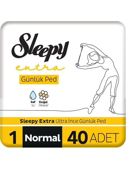 Sleepy Extra Ultra İnce Günlük Ped Normal 40 Adet ürün görseli 1