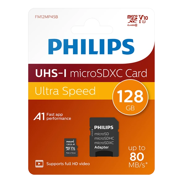 PHILIPS 128GB MICRO SDXC 80 MB/S C10 FM12MP45B/00 ürün görseli 1