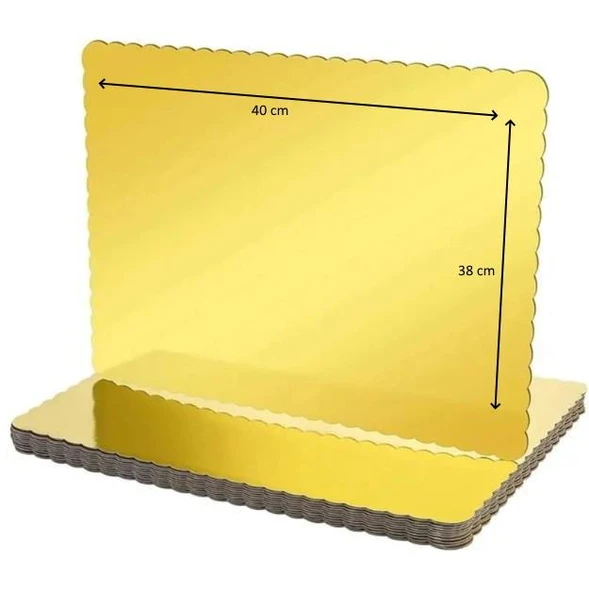 Turta Mendili / Pasta Altlığı Gold Dikdörtgen 38*40 ürün görseli 1