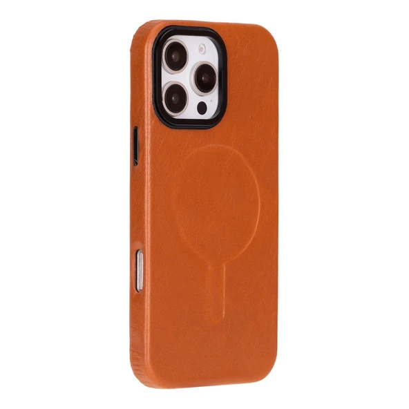 Apple iPhone 16 Pro Max uyumlu, Hakiki Deri, El Yapımı Kılıf, Gölgeli Taba ürün görseli 1