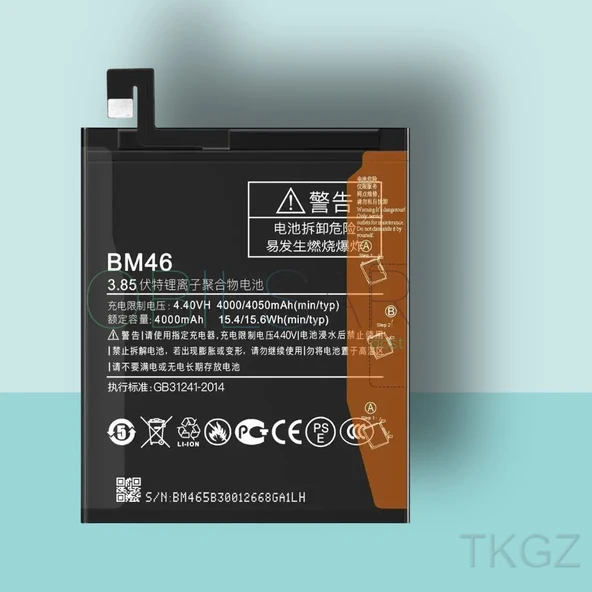 Tkgz - Xiaomi REDMİ NOTE 3 - BM46 - Batarya Pil Orijinal Sıfır ürün görseli 1