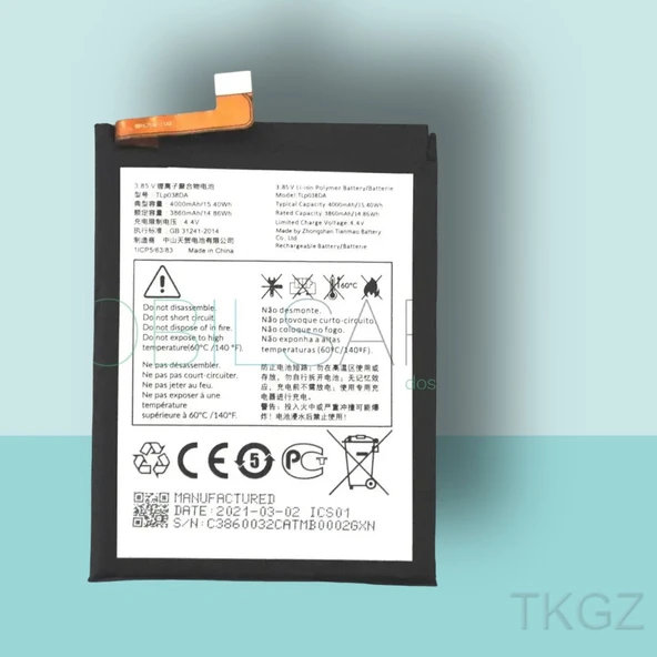 Tkgz - TCL 20E - TLP-038D7 - Batarya Pil Orijinal Sıfır ürün görseli 1
