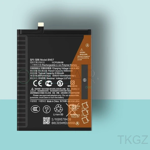 Tkgz - Xiaomi POCO X3 PRO - BN57 - Batarya Pil Orijinal Sıfır ürün görseli 1