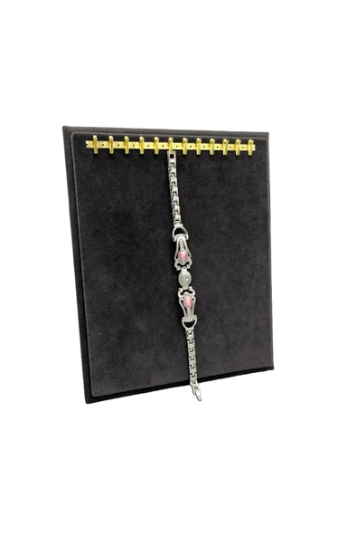 Süet Kumaş Füme Renk 20/16 Cm Ayaklı Kanca Bileklik Sergileme Standı ürün görseli 1