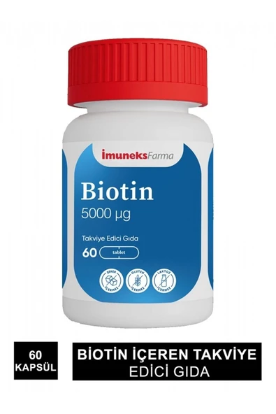 IMUMEKSFARMA Imumeks Biotin 5000mg 60 Tablet ürün görseli 1