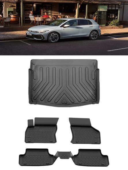 Sahler Volkswagen GOlf 8-8.5 Manuel 2021 ve Sonrası 4.5D Paspas 3D Rizline ALT Bagaj Havuzu ürün görseli 1